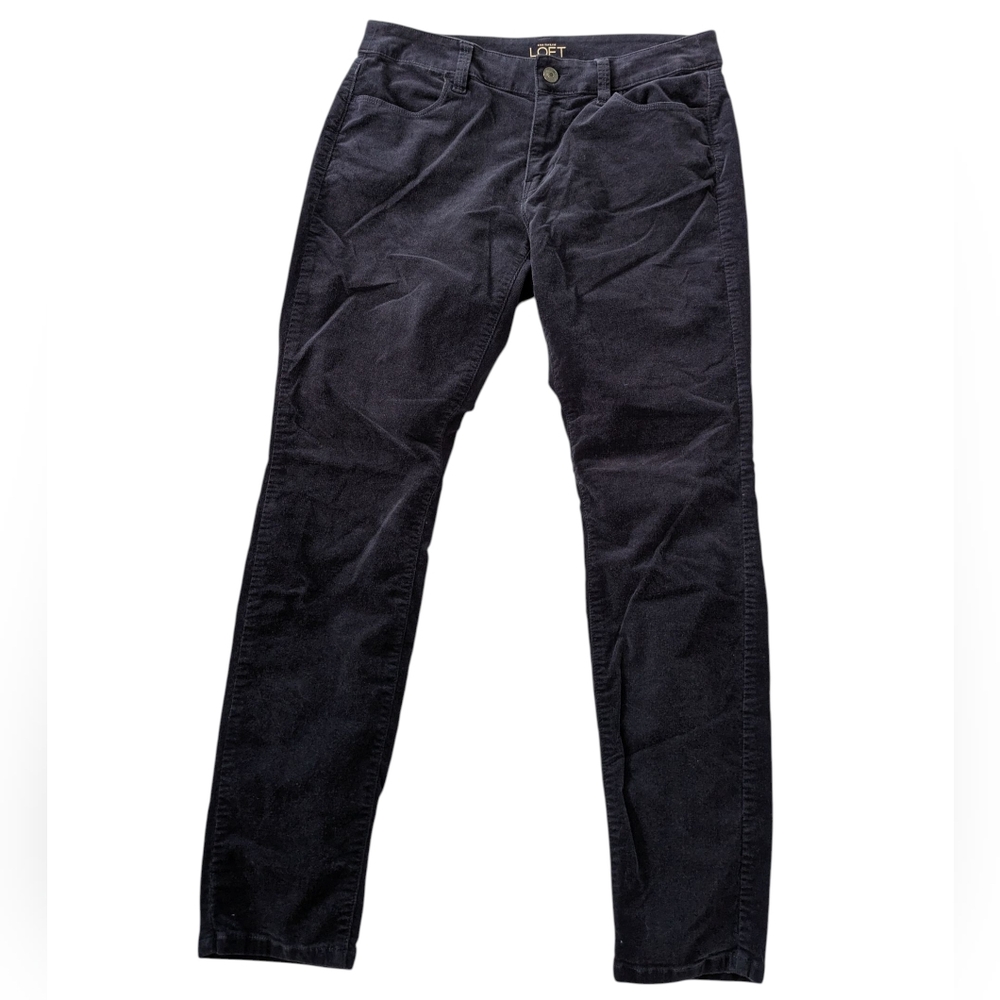 Loft Curvy Skinny Corduroy Pants Navy‎ Blue Stretch Women’s Size 28/6P